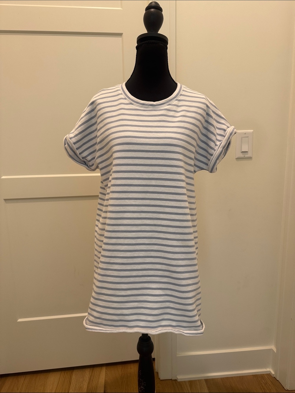 Splendid Light Blue and White Striped Tee Dress